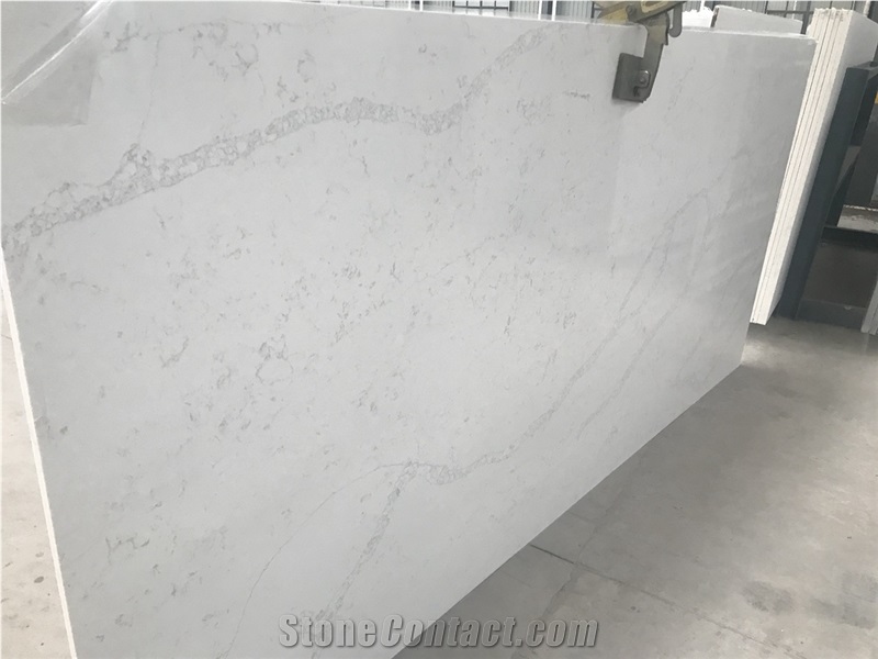 Cheap Calacatta White Color Quartz Stone Slab