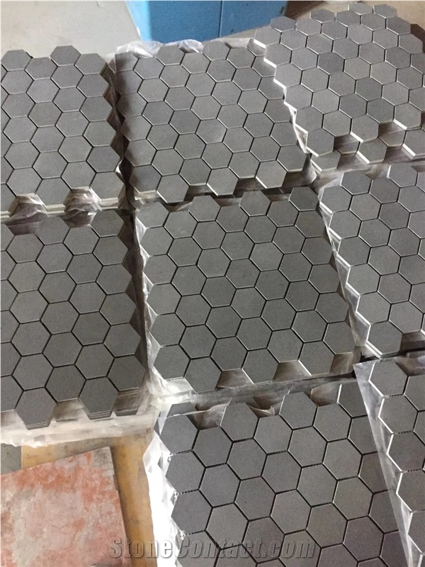 Honed Black Marble Mosaic Tile Subway Floor Mosaic
