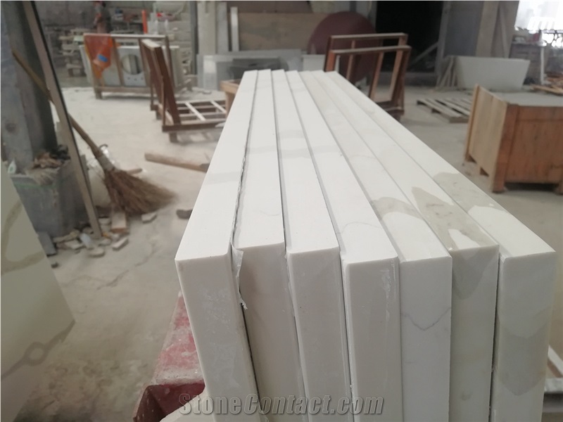Hotel Calacatta White Quartz Restaurant Countertop