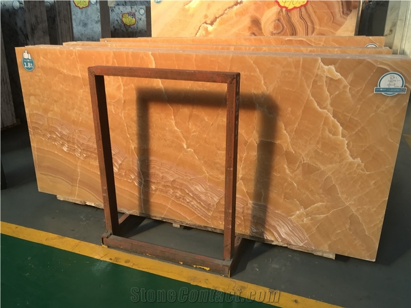 Polish Golden Onyx Slabs Orange Onyx Jumbo Pattern