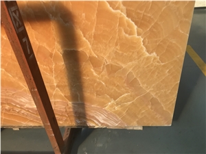 Polish Golden Onyx Slabs Orange Onyx Jumbo Pattern