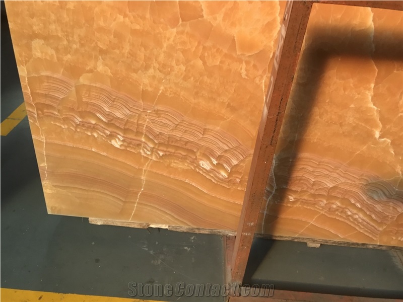 Polish Golden Onyx Slabs Orange Onyx Jumbo Pattern