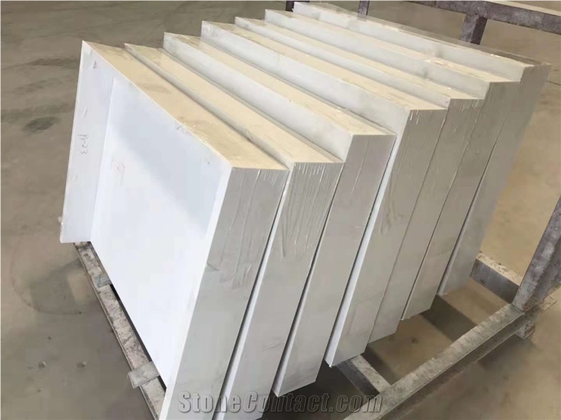 White Artificial Stone Bathroom Sink Vanity Top