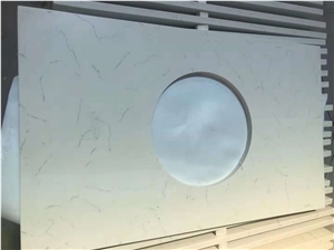 White Artificial Stone Bathroom Vanity Countertops