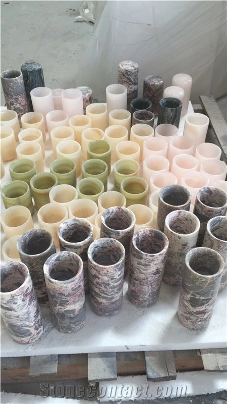 White Color Marble Stone Flower Pots