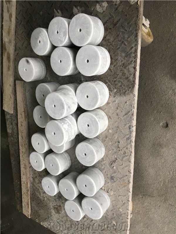 White Marble Stone Home Decor Candle Holders