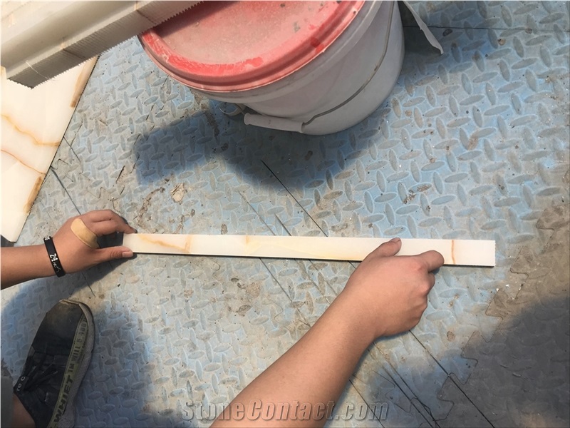 White Onyx Jade Pencil Liner for Floor Trim Border