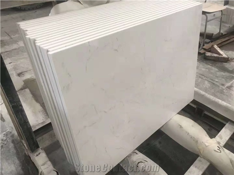 White Quartz Stone Cafe Table Tops Square Tabletop
