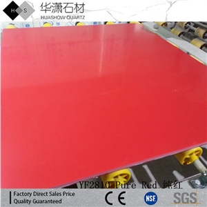 Pure Red Quartz Stone Wall Application Tiles Slabs