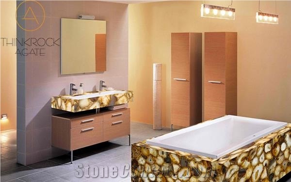 Agate Orange Semi Precious Stone Tiles & Slabs