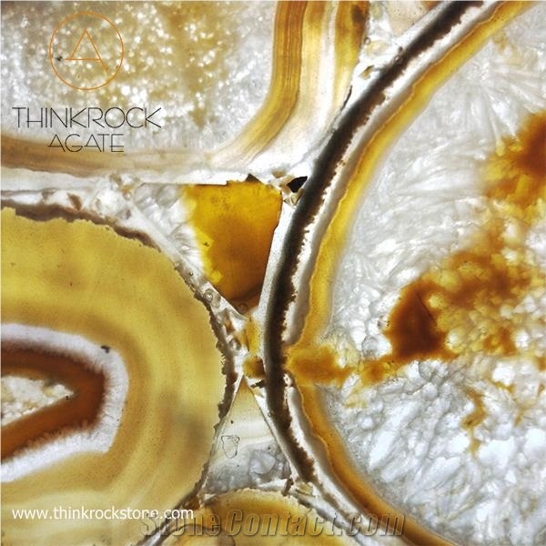 Agate Yellow Nature Polished Floor Wall Panel Slab