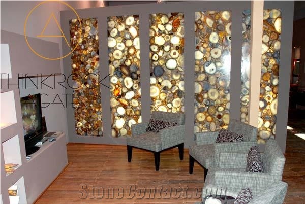 Backlighting Orange Agate Stone, Home Decoration