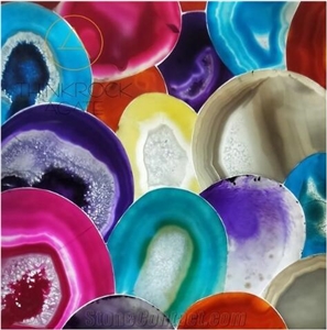 China Colorful Semiprecious Gemstone Agate Tiles