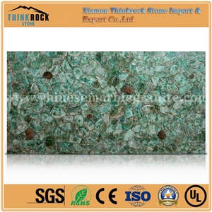 China Green Emerald Fluorite Stone Tiles Slabs