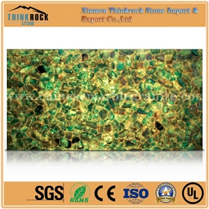 China Green Emerald Fluorite Stone Tiles Slabs