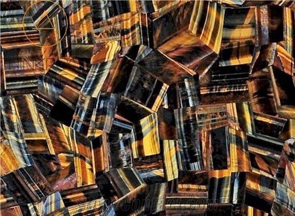 China Popular Tiger Eyes Semiprecious Stone Slabs