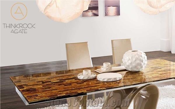 China Popular Tiger Eyes Semiprecious Stone Slabs