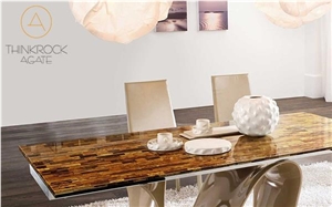 China Popular Tiger Eyes Semiprecious Stone Slabs