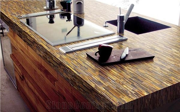 China Popular Tiger Eyes Semiprecious Stone Slabs