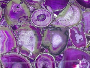 China Purple Agate Stone Tiles Slabs