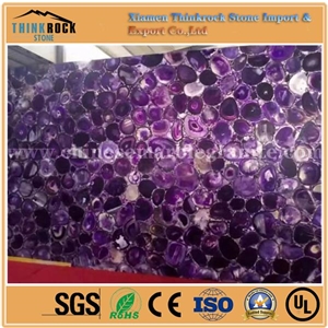 China Purple Agate Stone Tiles Slabs