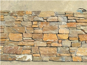 China Rusty Yellow Slate Faux Stone Veneer Panels