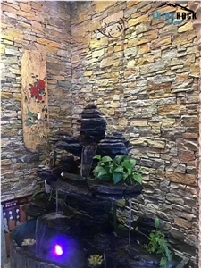 China Rusty Yellow Slate Faux Stone Veneer Panels