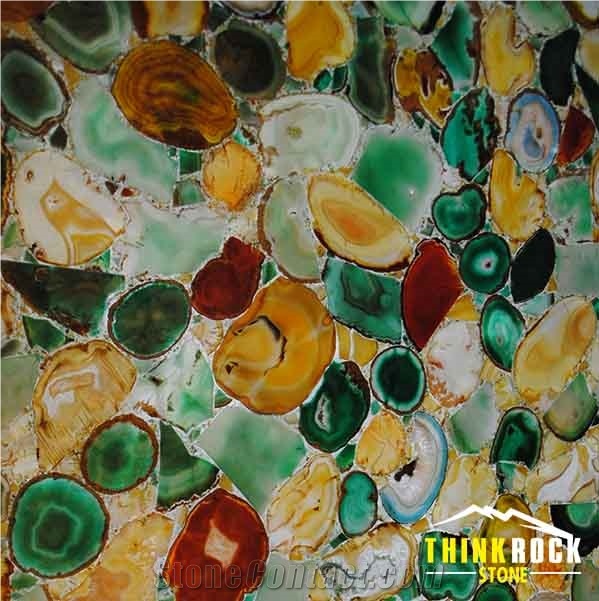 Green Agate Gemstone Feature Walls Panel Slabs