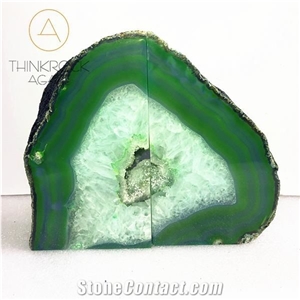 Green Semiprecious Bookends Stone, Gemsone Bookend