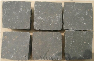 Hainan Black Basalt Cube Stone Paver, Cobble Stone Hainan Black Basalt Cube Stone Paver, Cobble Stone