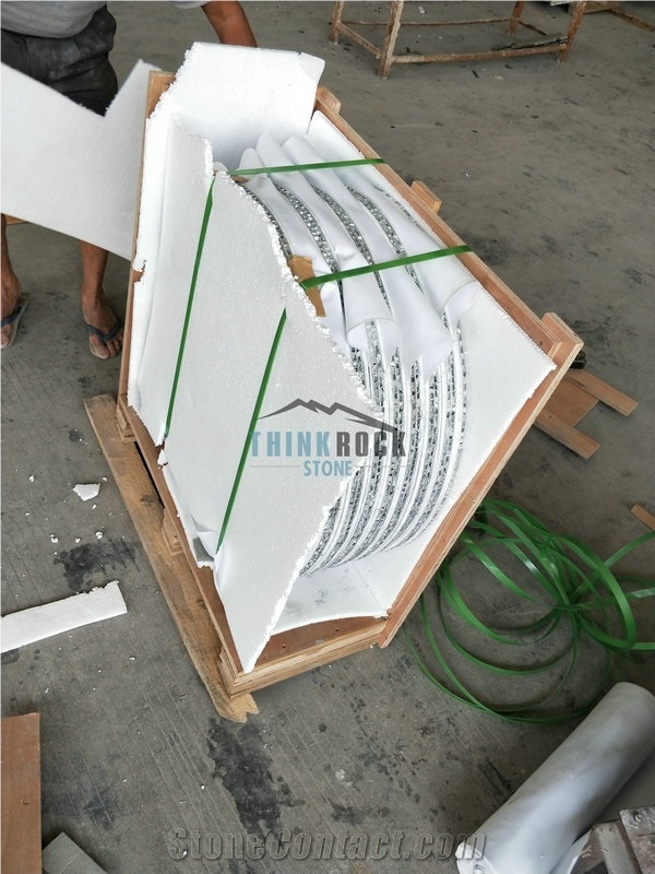 Lightweight Honeycomb Carrara Marble Round Tables