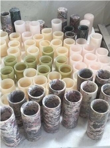 Marble Flower Pots Vase Grey White
