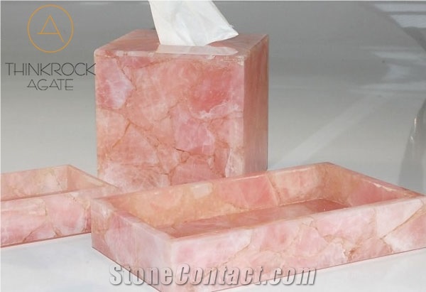 Natural Agate Rose Crystal Gemstone Slabs