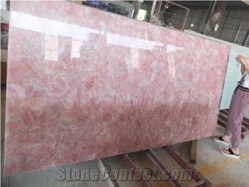 Natural Agate Rose Crystal Gemstone Slabs