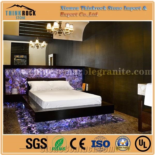 Natural Purple Fluorite Stone Tiles Slabs
