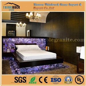 Natural Purple Fluorite Stone Tiles Slabs