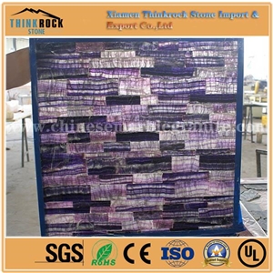 Natural Purple Fluorite Stone Tiles Slabs