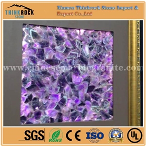 Natural Purple Fluorite Stone Tiles Slabs