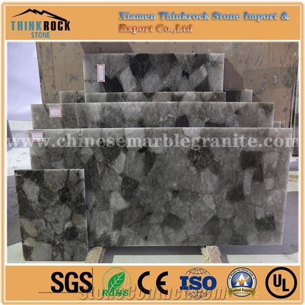 Natural Smoke Crystal Stone Tiles Slabs