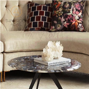 Polished Good Quality Agate Stone Coffee Table