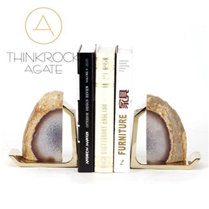 Polished Natural Light Yellow Agate Bookends Stone