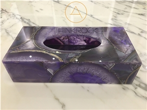Purple Agate Tissue Tray
