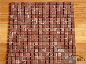 Red Marble Mosaic Mini Brick Pattern, Indoor Decor