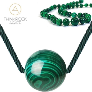 Semi-Precious Malachite Braceler, Malachite Challant Jewelry Necklace