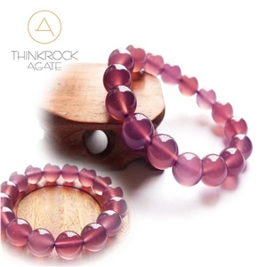 Semi Precious Stone, Pink Agate Bead Bracelet