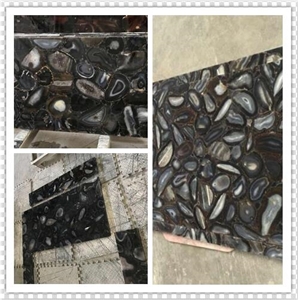 Semiprecious Stone Brown Agate Wall Panel Slabs