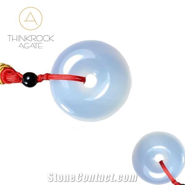 Semiprecious Stone, Red Agate Round Pendant