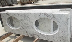 White Granite Bathroom Vanity Tops with Sinks