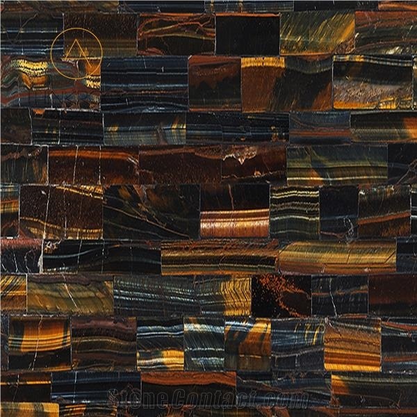 Yellow Blue Tiger Eye Semi Precious Stone Tables