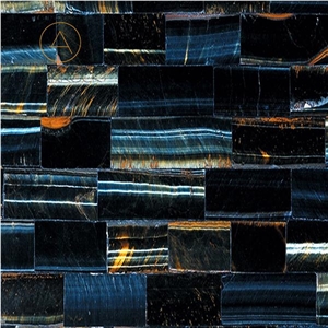 Yellow Blue Tiger Eye Semi Precious Stone Tables